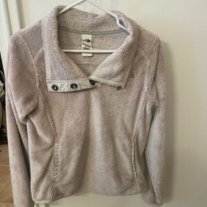 North Face fuzzy 1/4 button warm sweater